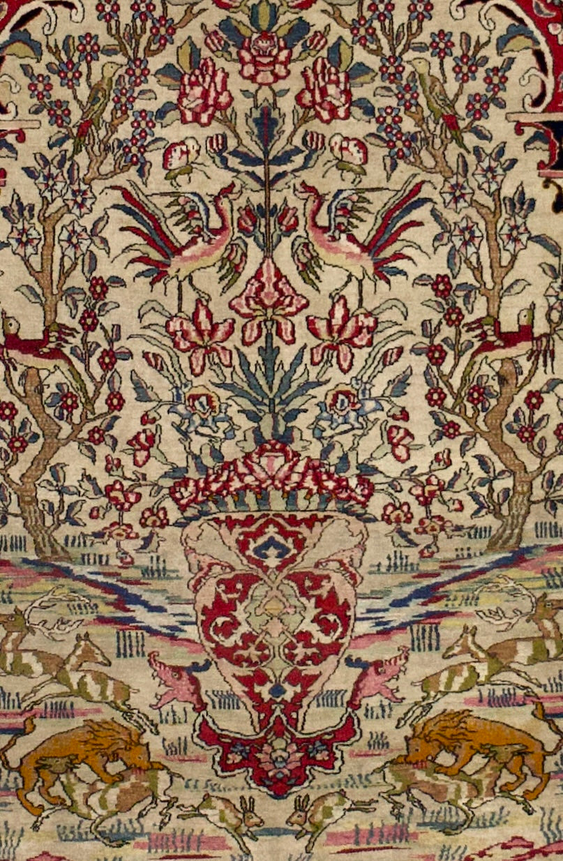 Antique Persian Tehran Rug 4' 6'' x 7' 3"