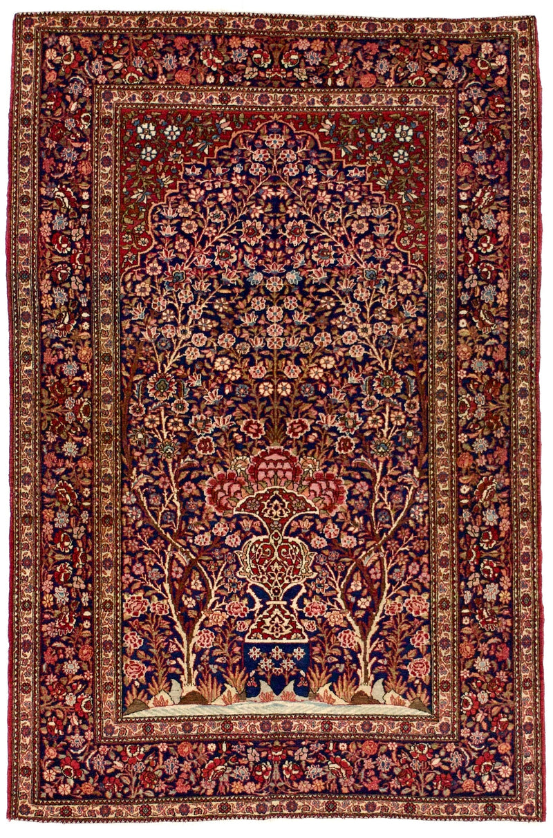 Antique  Isfahan One of Pair Rug 4'5