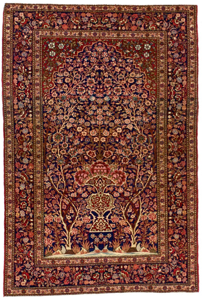 Antique  Isfahan One of Pair Rug 4'5