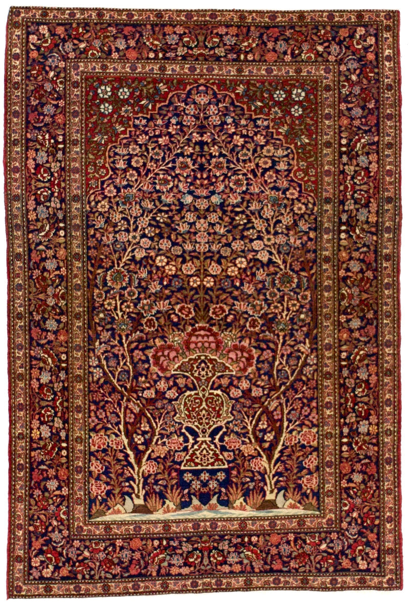Antique  Isfahan One of Pair Rug 4'5