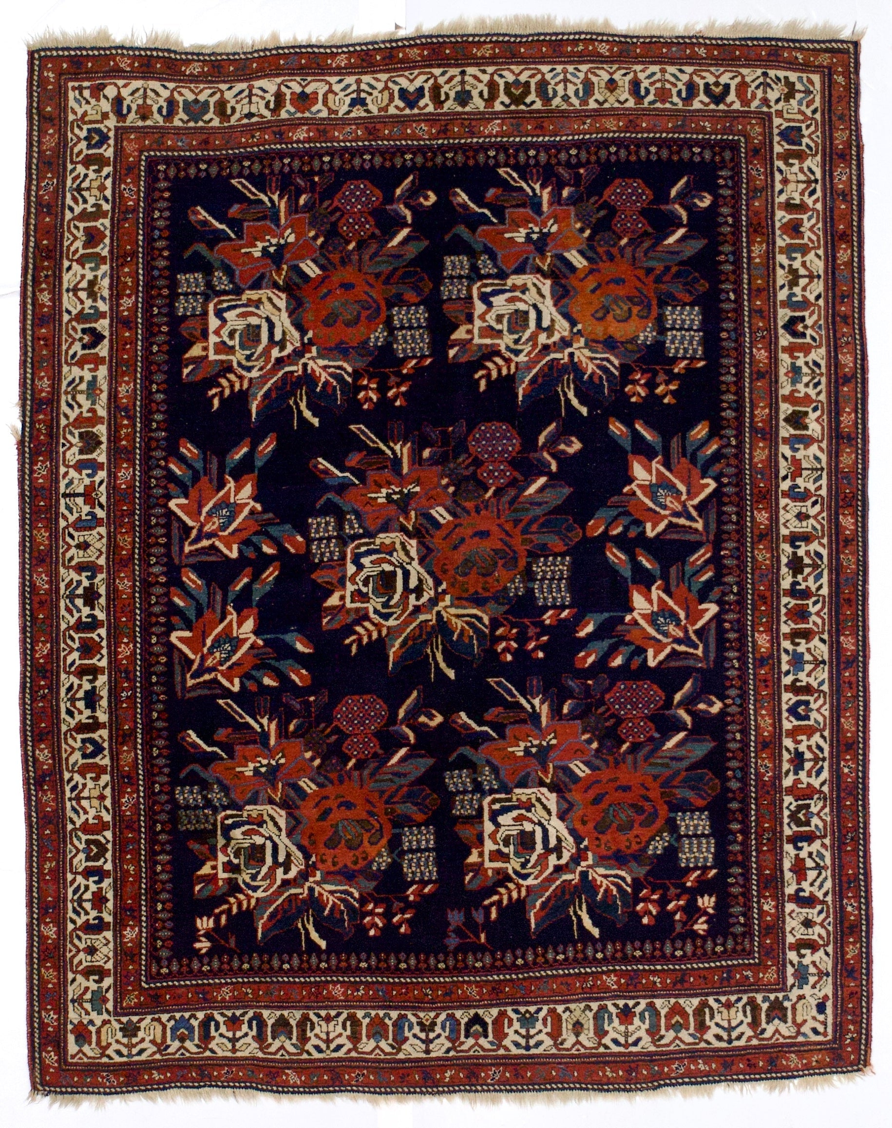 Antique  Tribal Afshar Rug 5' 2" x 6' 6"