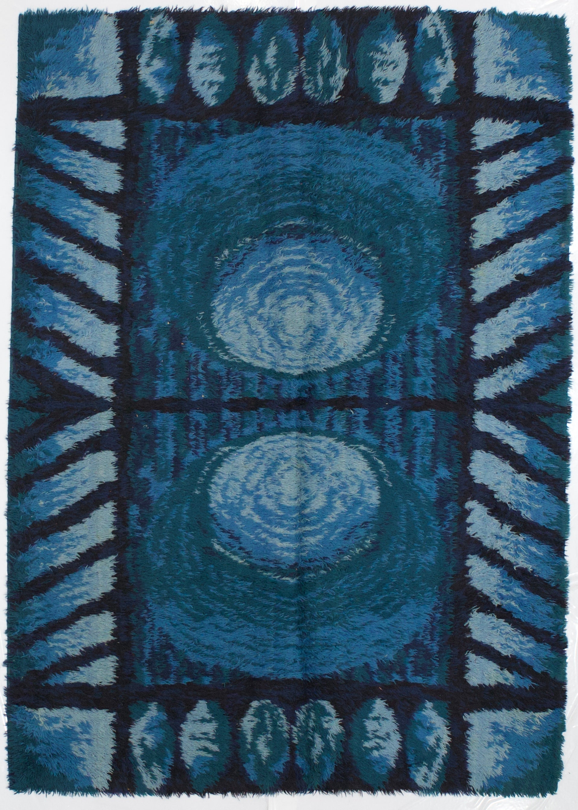 Vintage European Shag Wool Rug 5' 6" x 7' 9"