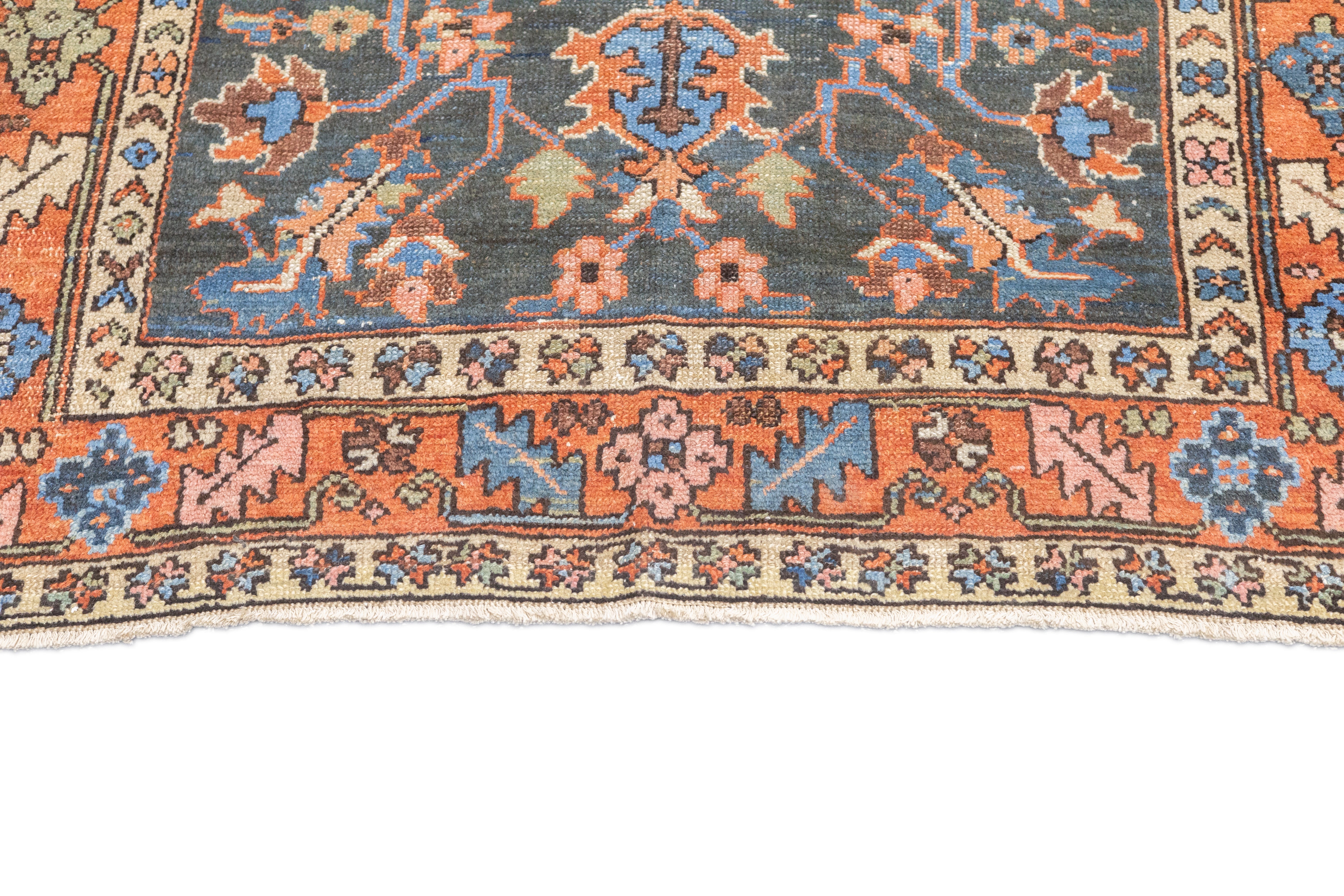 Antique Heriz Rug 4'0" x 4'5''