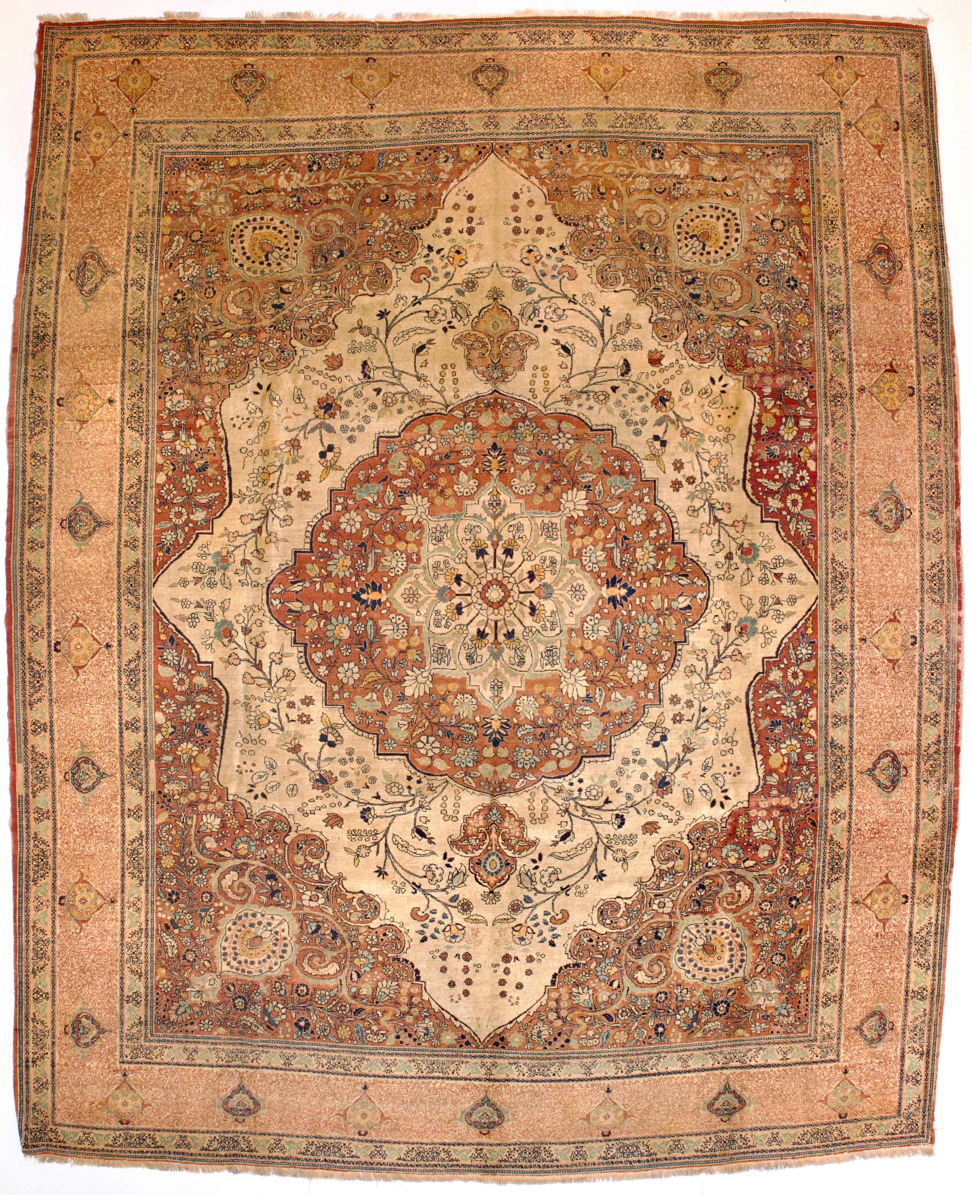 Antique Tabriz Haji Jalili Rug 9' 6" x 11' 8''