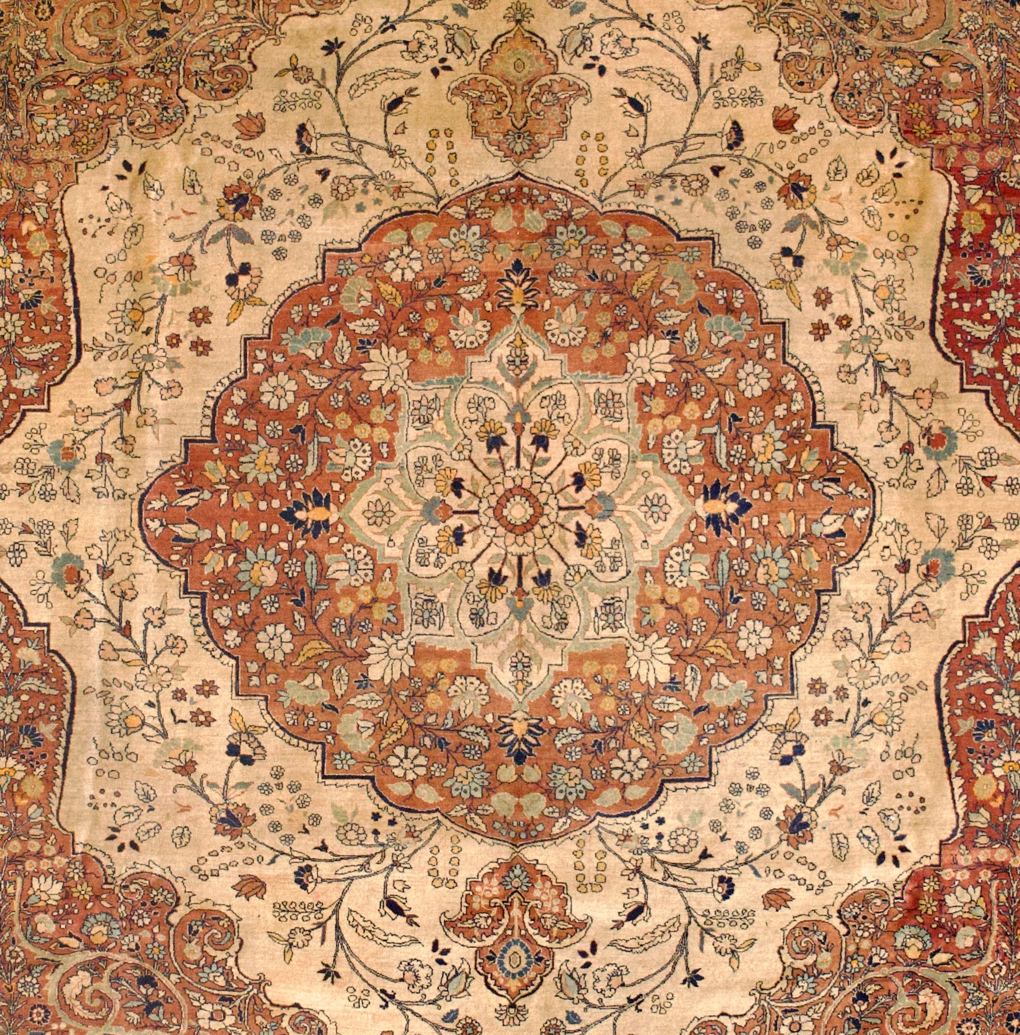 Antique Tabriz Haji Jalili Rug 9' 6" x 11' 8''