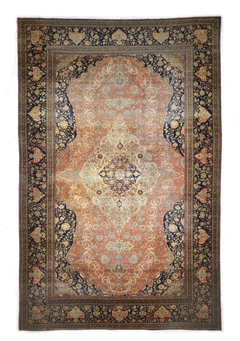 Antique Mohtasham Kashan Rug 10' 5'' x 16' 1''