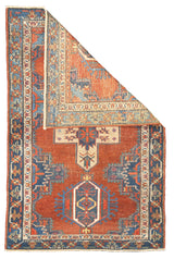 Antique  Heriz Rug 3'10'' x 4'5''
