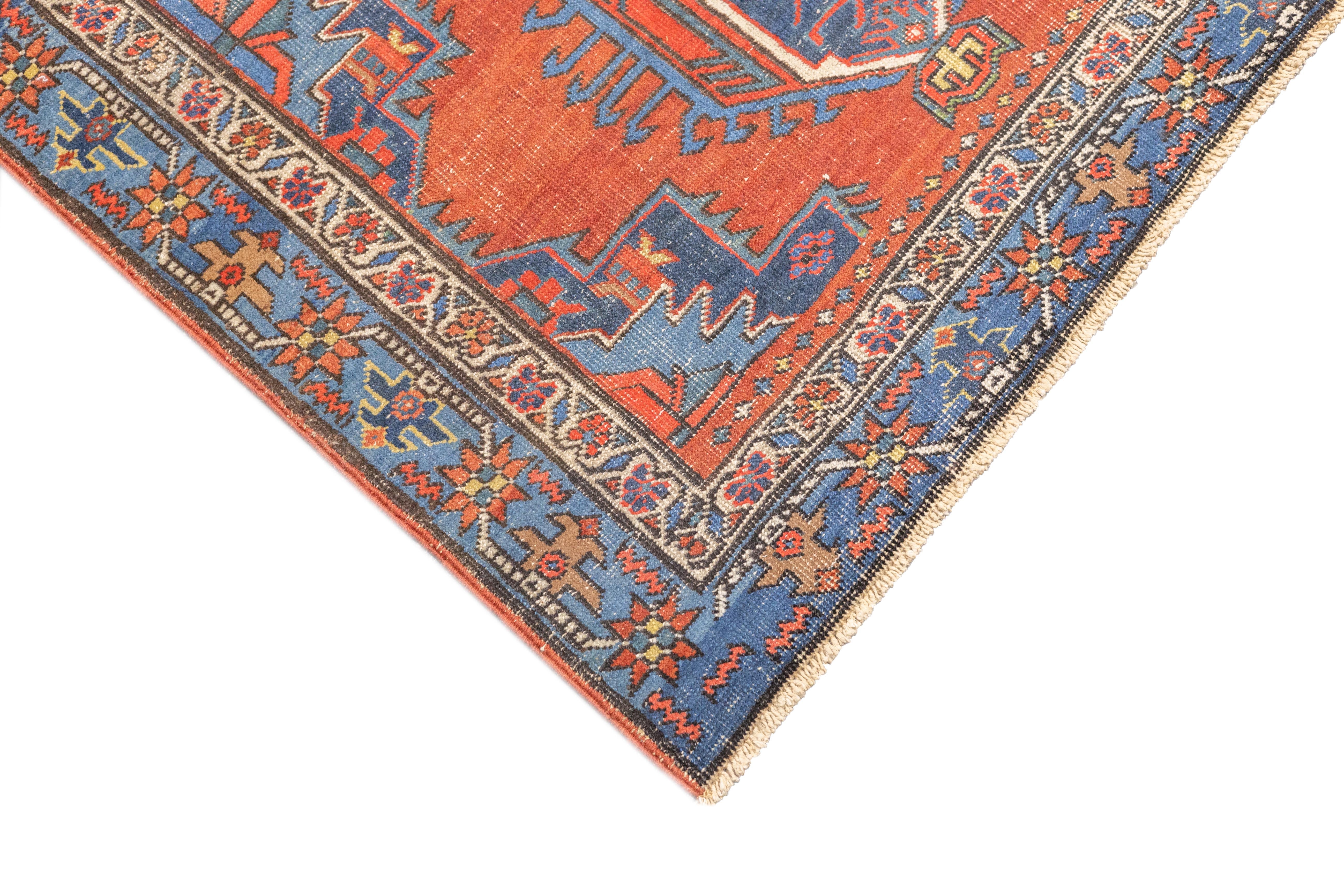 Antique  Heriz Rug 3'10'' x 4'5''