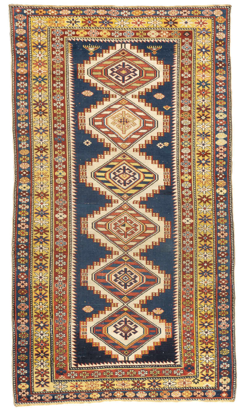 Antique Kuba Shriven Rug 3' 4