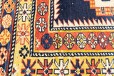 Antique Kuba Shriven Rug 3' 4" x 4' 11"