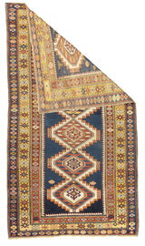 Antique Kuba Shriven Rug 3' 4" x 4' 11"