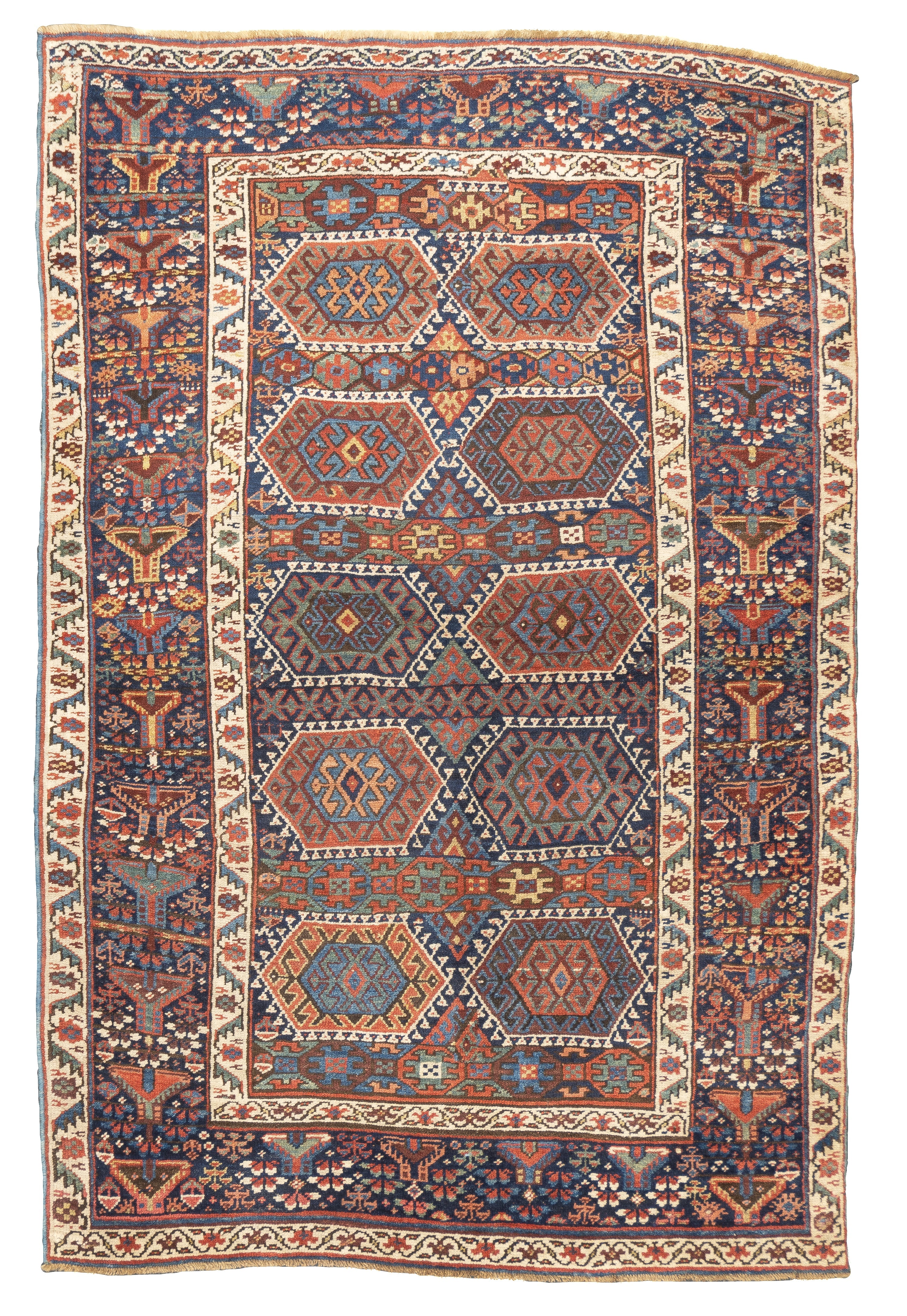 Antique Persian Tribal Kurdish Rug 4'2'' x 6'4''