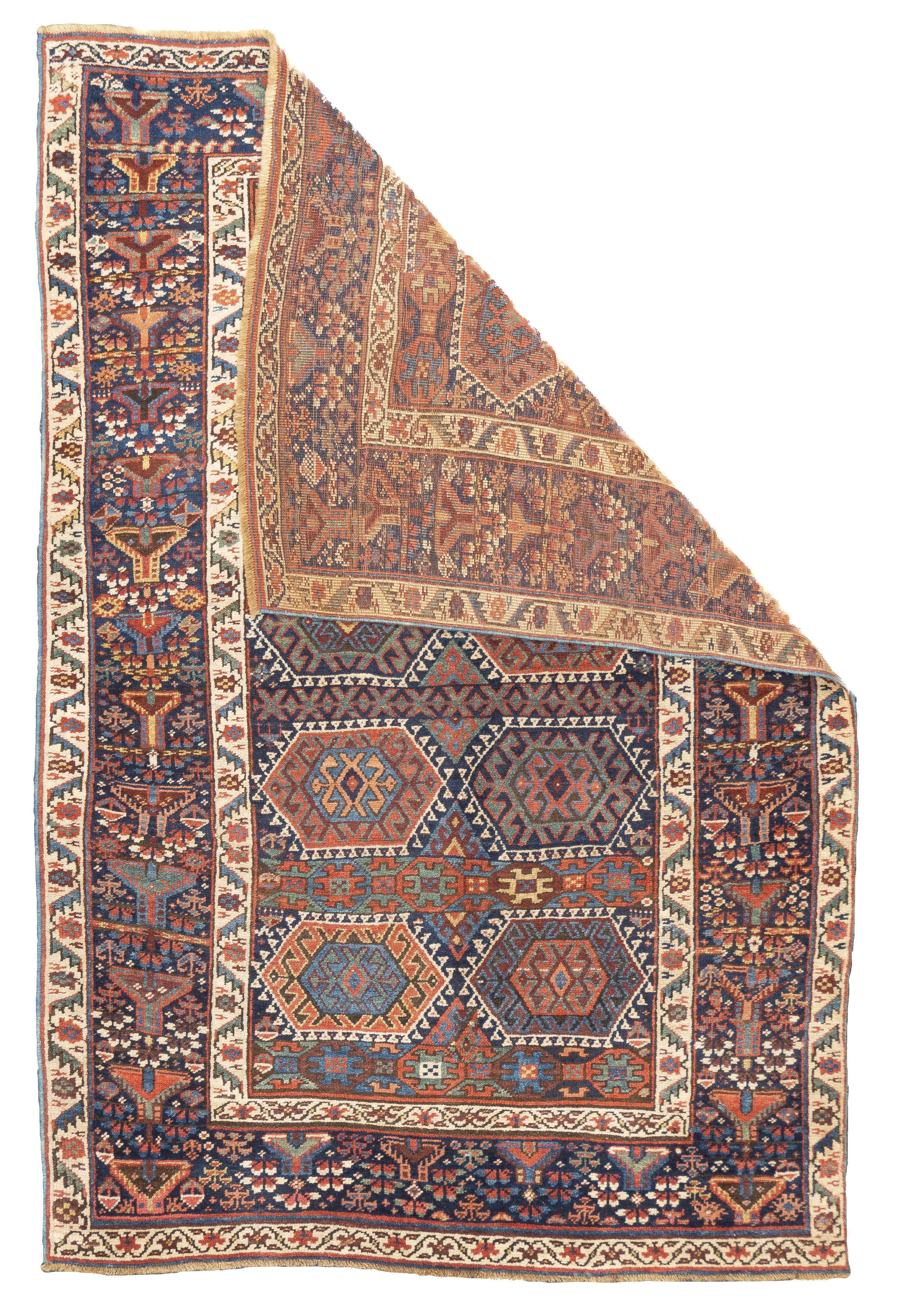 Antique Tribal Kurdish Rug 4'2'' x 6'4''