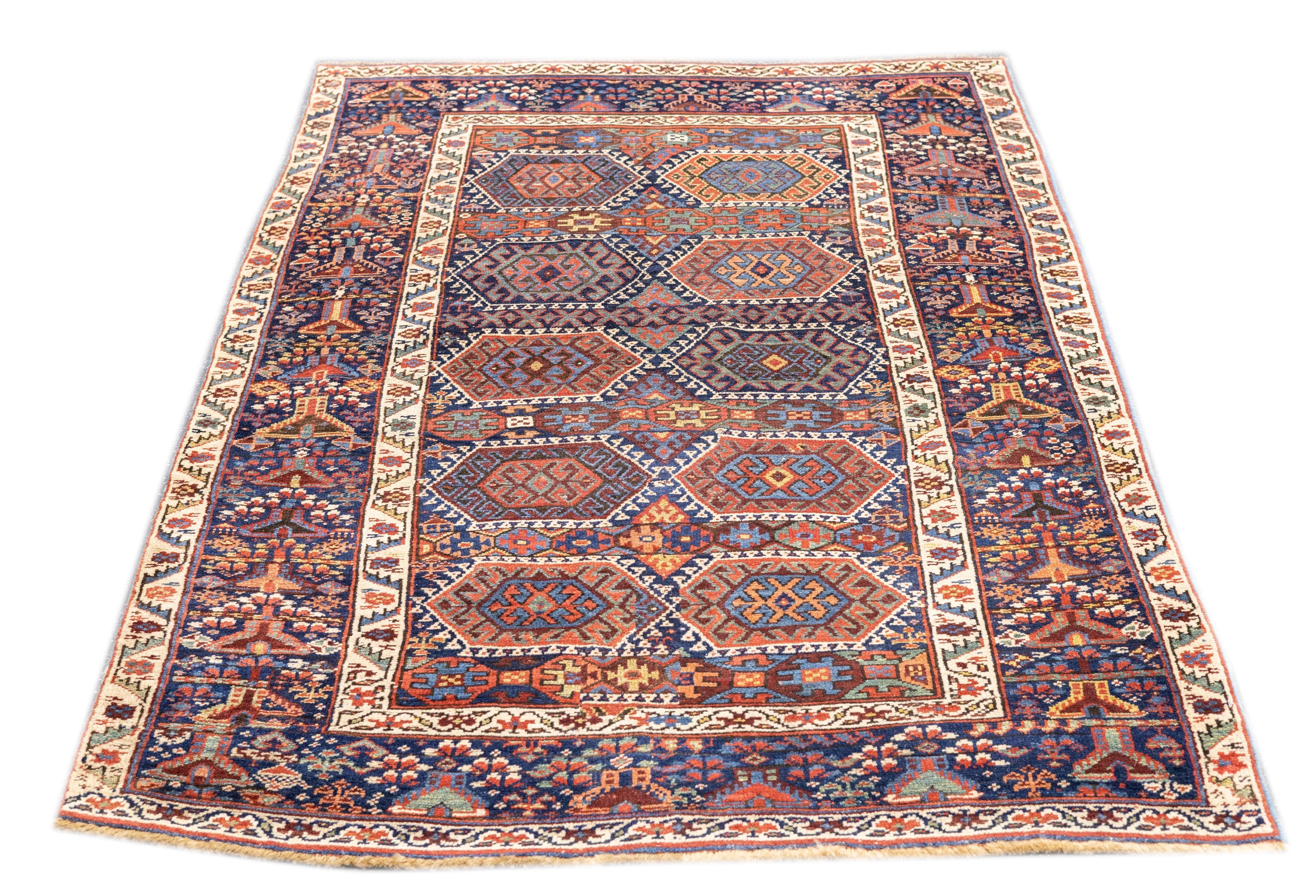 Antique Tribal Kurdish Rug 4'2'' x 6'4''