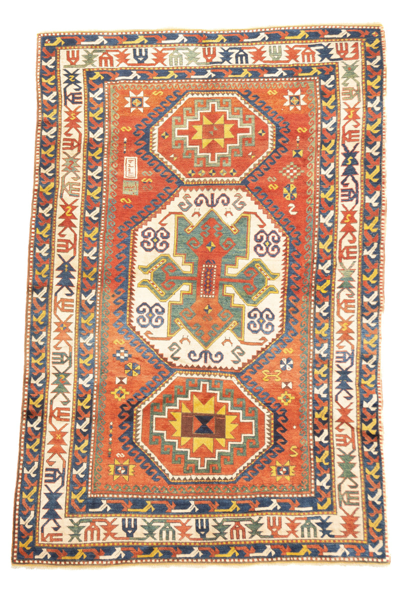 Antique Caucasian Kazak Rug 5'7'' x 8'0''