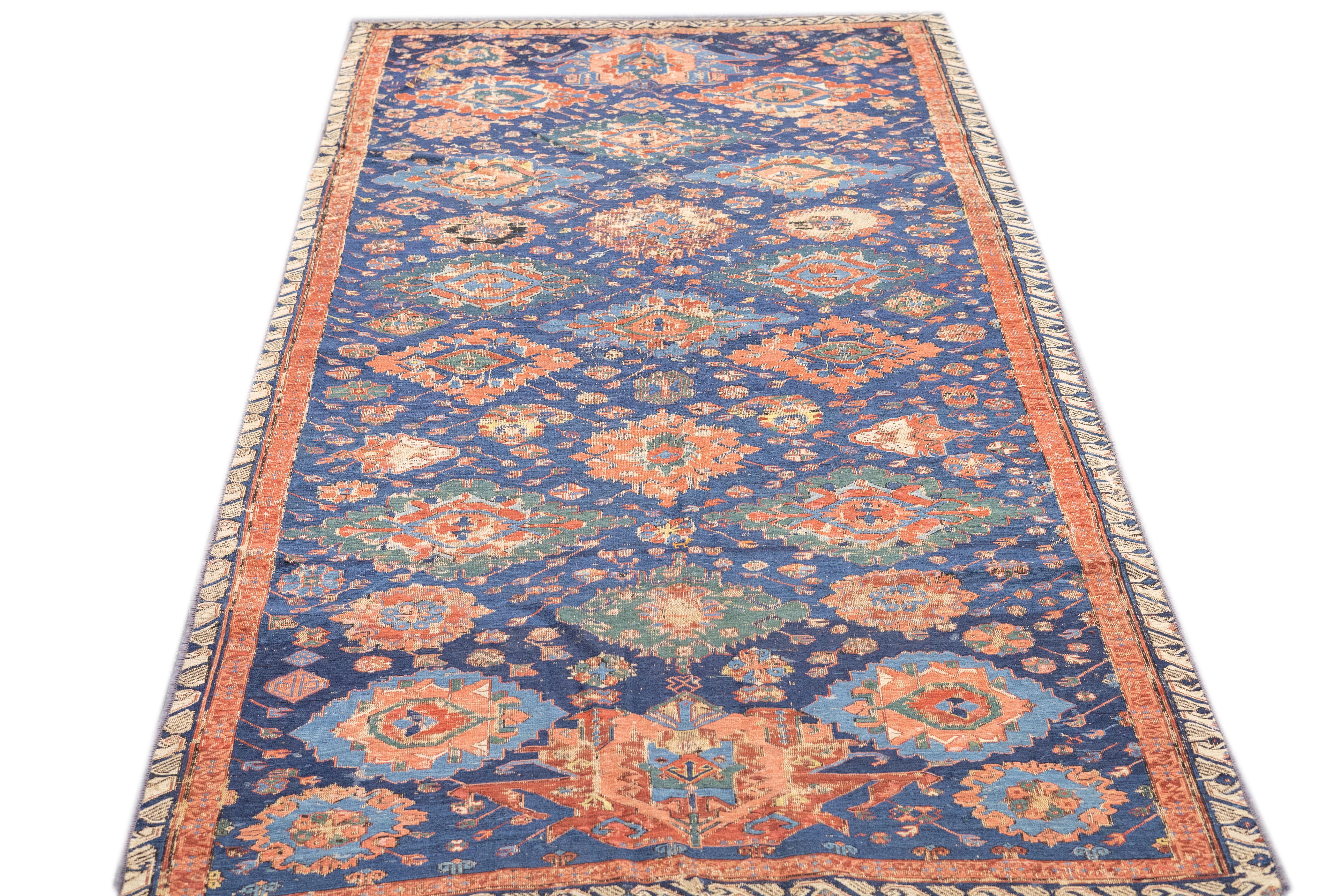 Antique Caucasian Sumak Rug 4'3'' x 8'3''