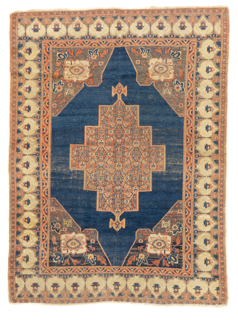 Antique  Senneh Rug 4'6'' x 6'2''