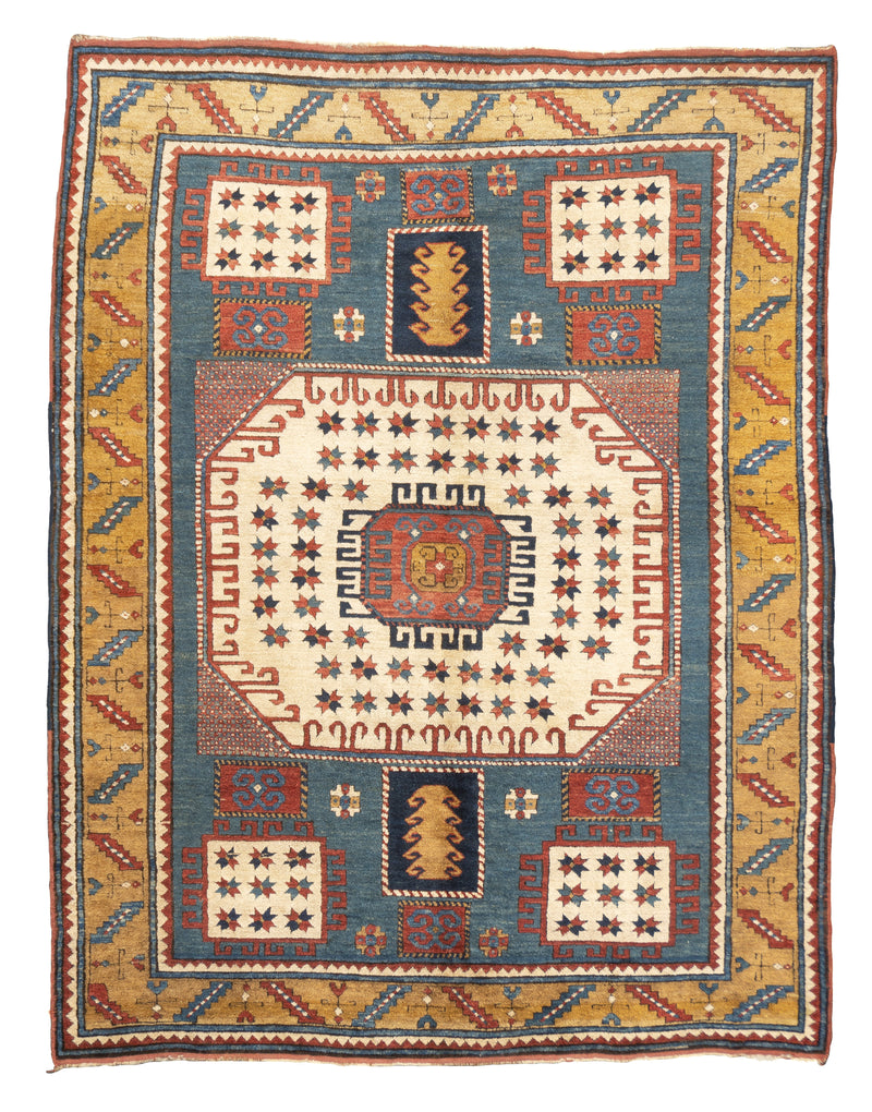 Antique Caucasian Karachov Kazak Rug 5'5'' x 6'10''