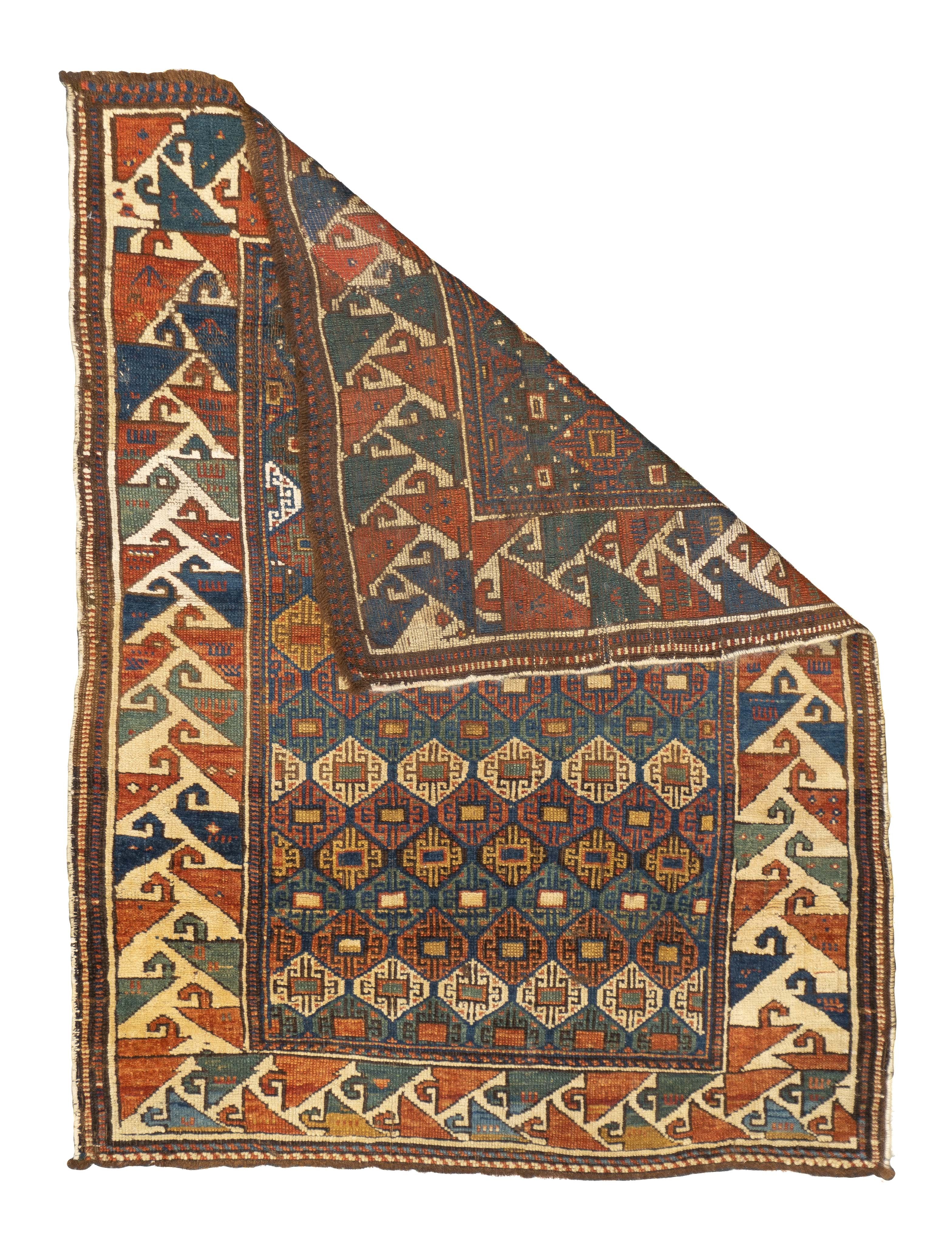 Antique Caucasian Kazak Rug 3'1'' x 4'3''