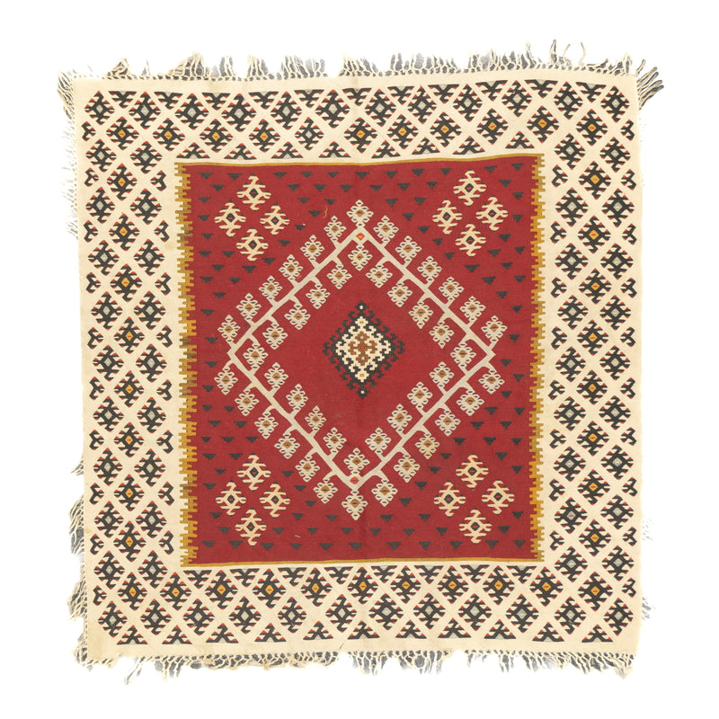 Vintage Turkish Kilim Rug 4'5'' x 4'6''