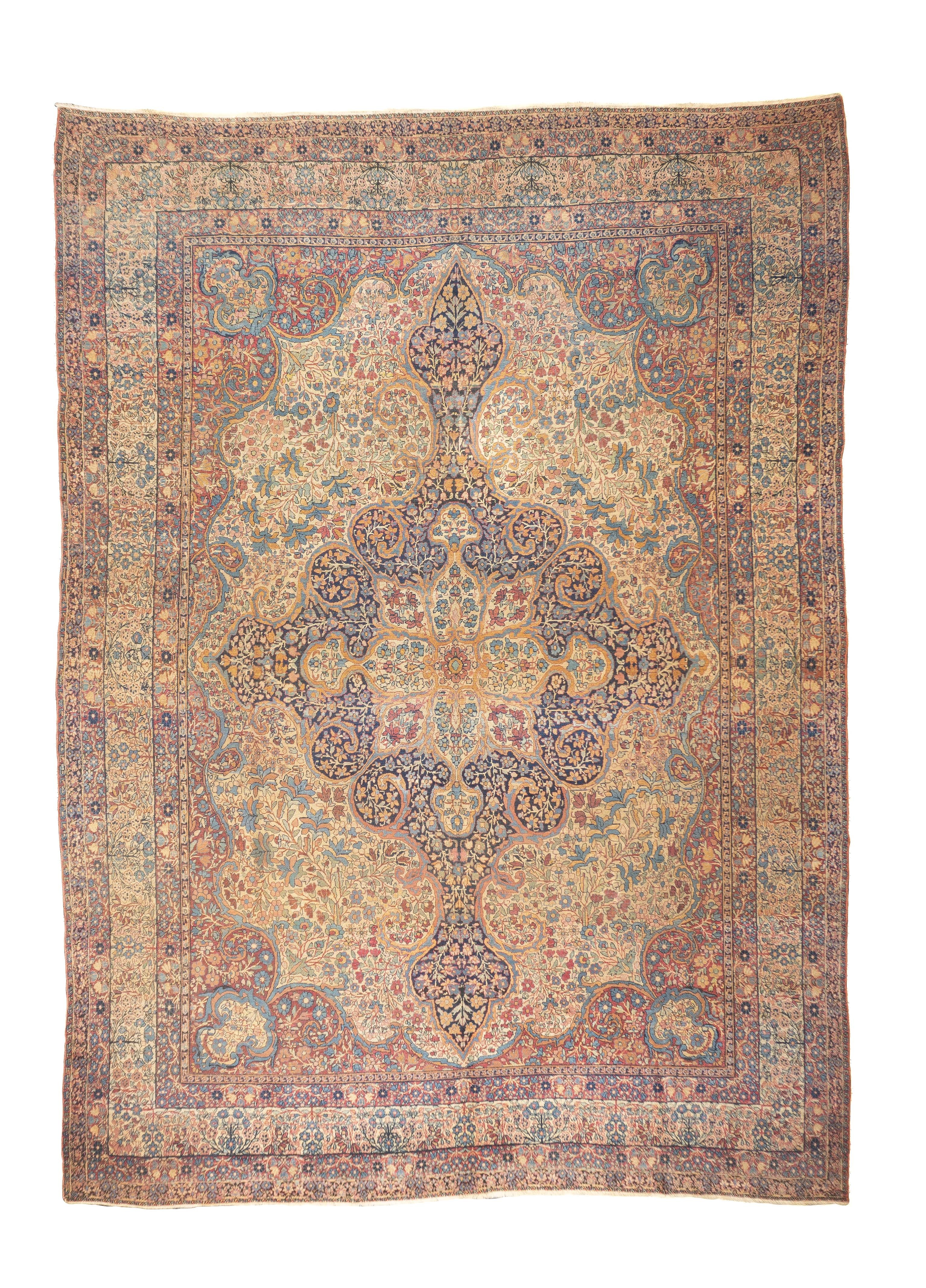 Antique  Lavar Kerman Rug 9'6'' x 13'5''