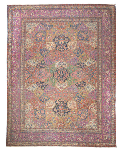 Antique  Dabir Kashan Rug 8'10'' x 11'6''