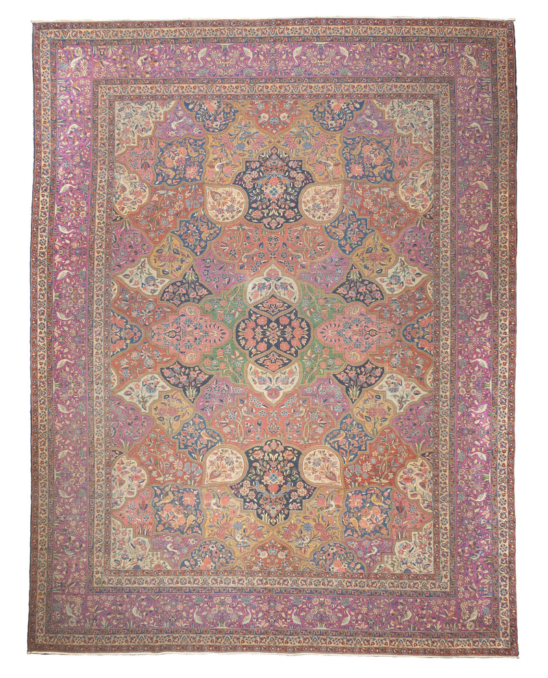 Antique  Dabir Kashan Rug 8'10'' x 11'6''