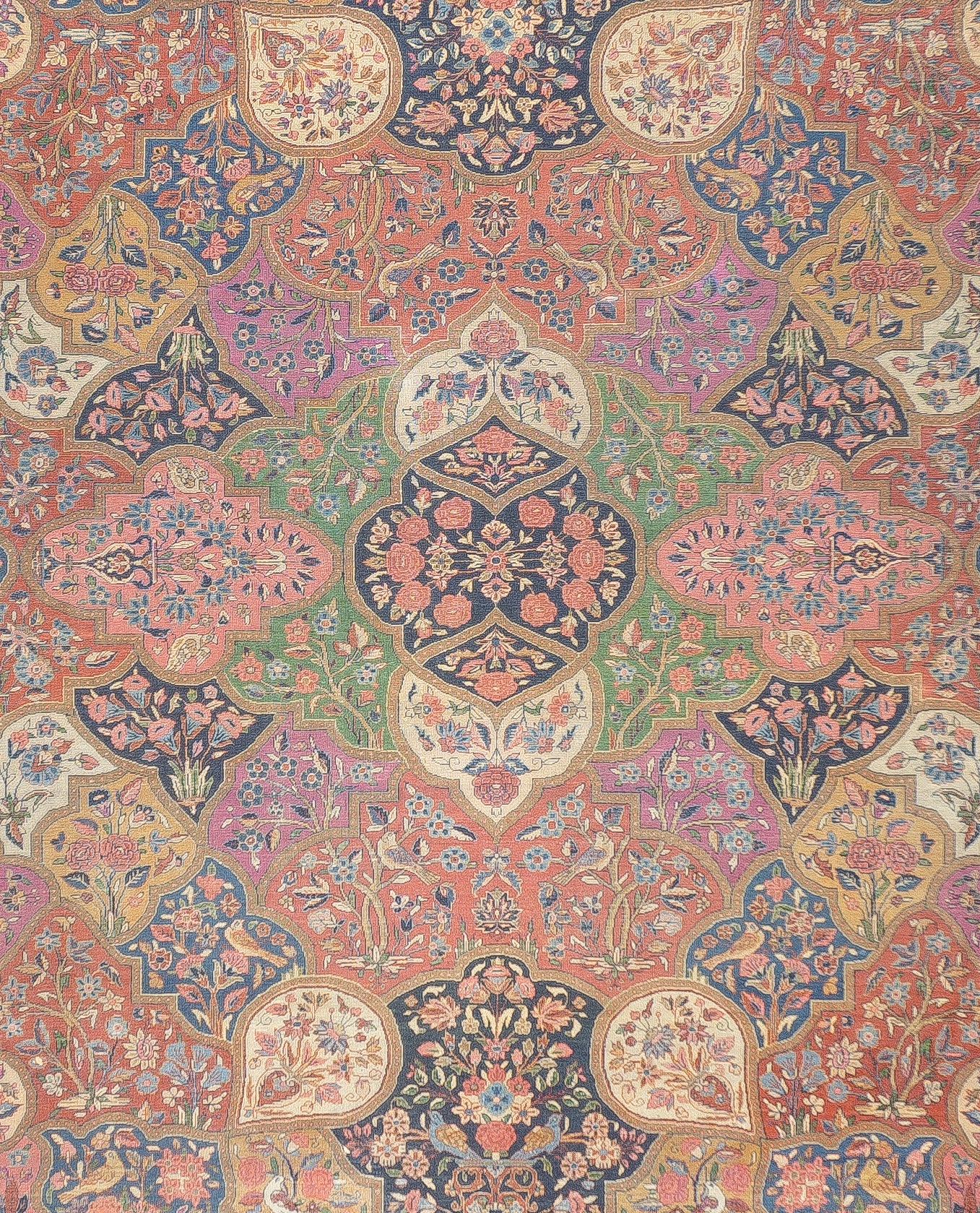 Antique  Dabir Kashan Rug 8'10'' x 11'6''