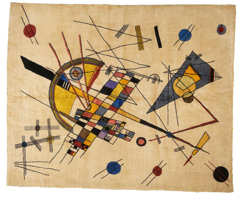 Mid Century Harmony in Abstraction Rug Designed by Wassily Kandinsky 6'7'' x 8'1''