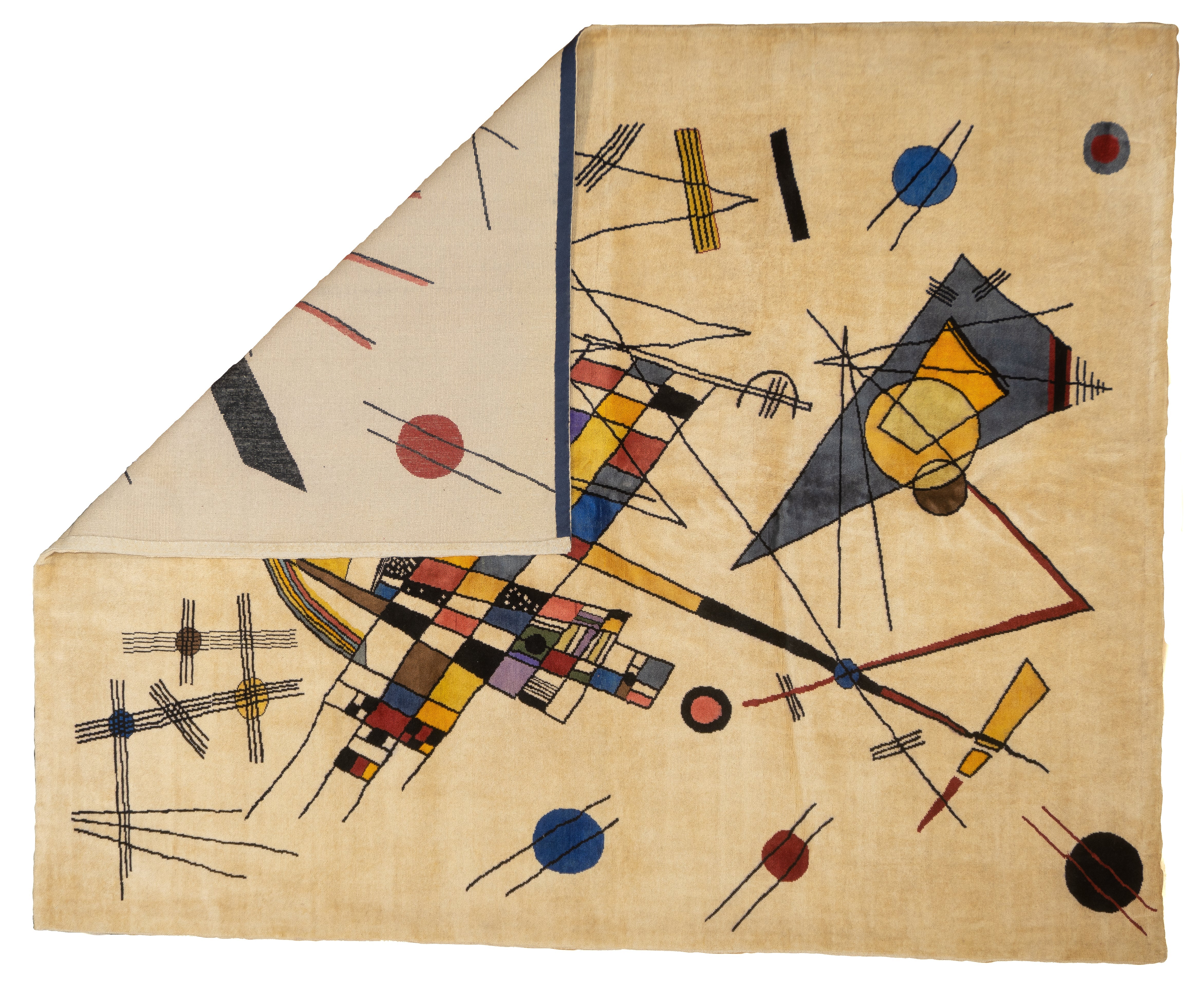 Mid Century Harmony in Abstraction Rug Designed by Wassily Kandinsky 6'7'' x 8'1''