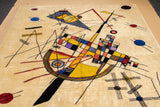 Mid Century Harmony in Abstraction Rug Designed by Wassily Kandinsky 6'7'' x 8'1''