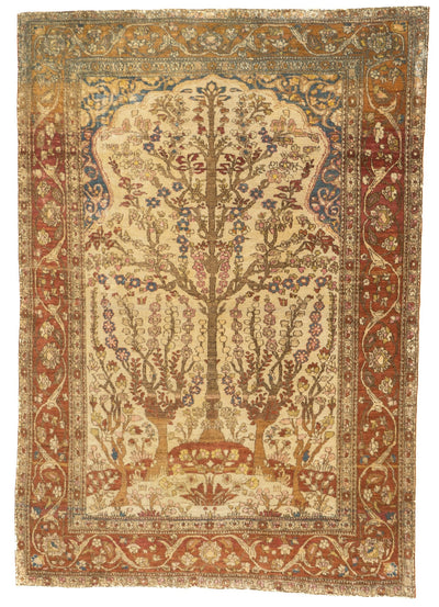 Antique  Tehran Rug 4' 3'' x 6' 3''