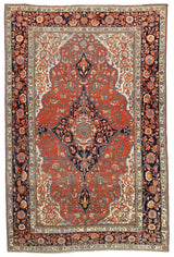 Antique Mohtasham Kashan Rug 4' 3" x 6' 5"