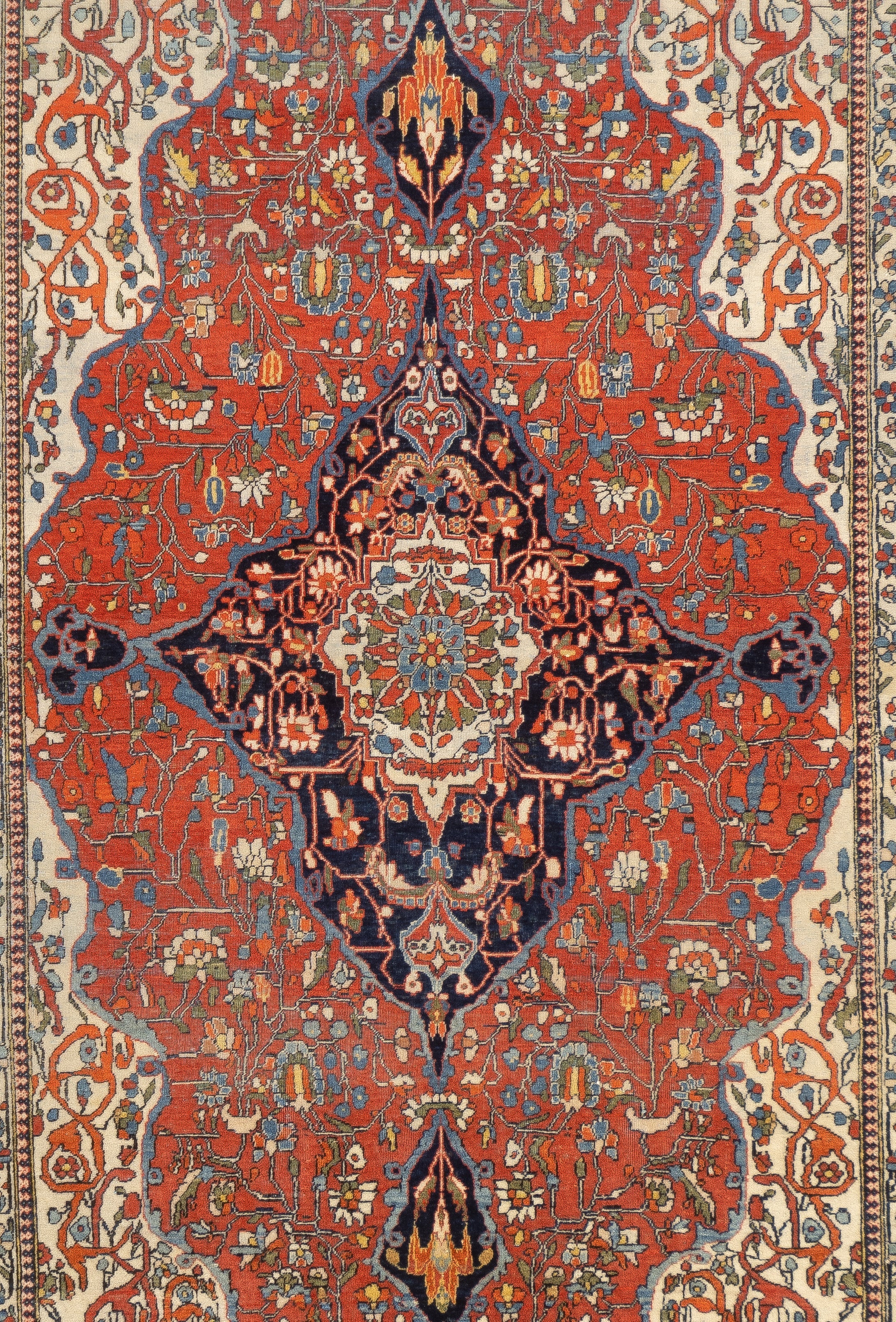 Antique Mohtasham Kashan Rug 4' 3" x 6' 5"