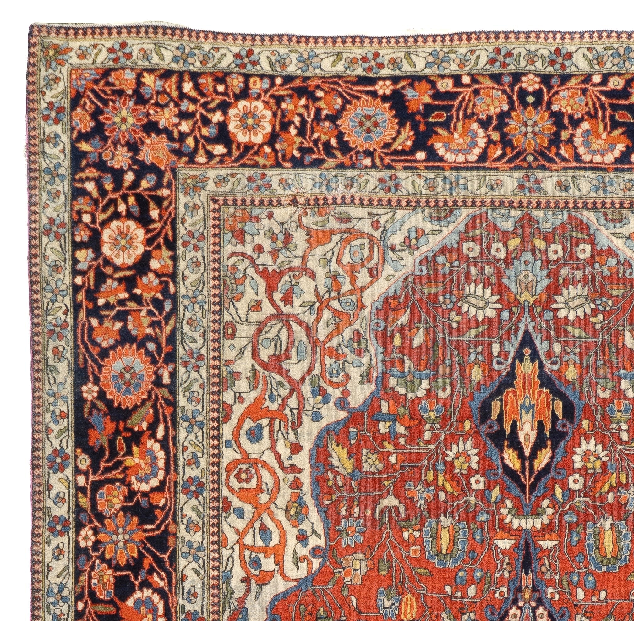 Antique Mohtasham Kashan Rug 4' 3" x 6' 5"