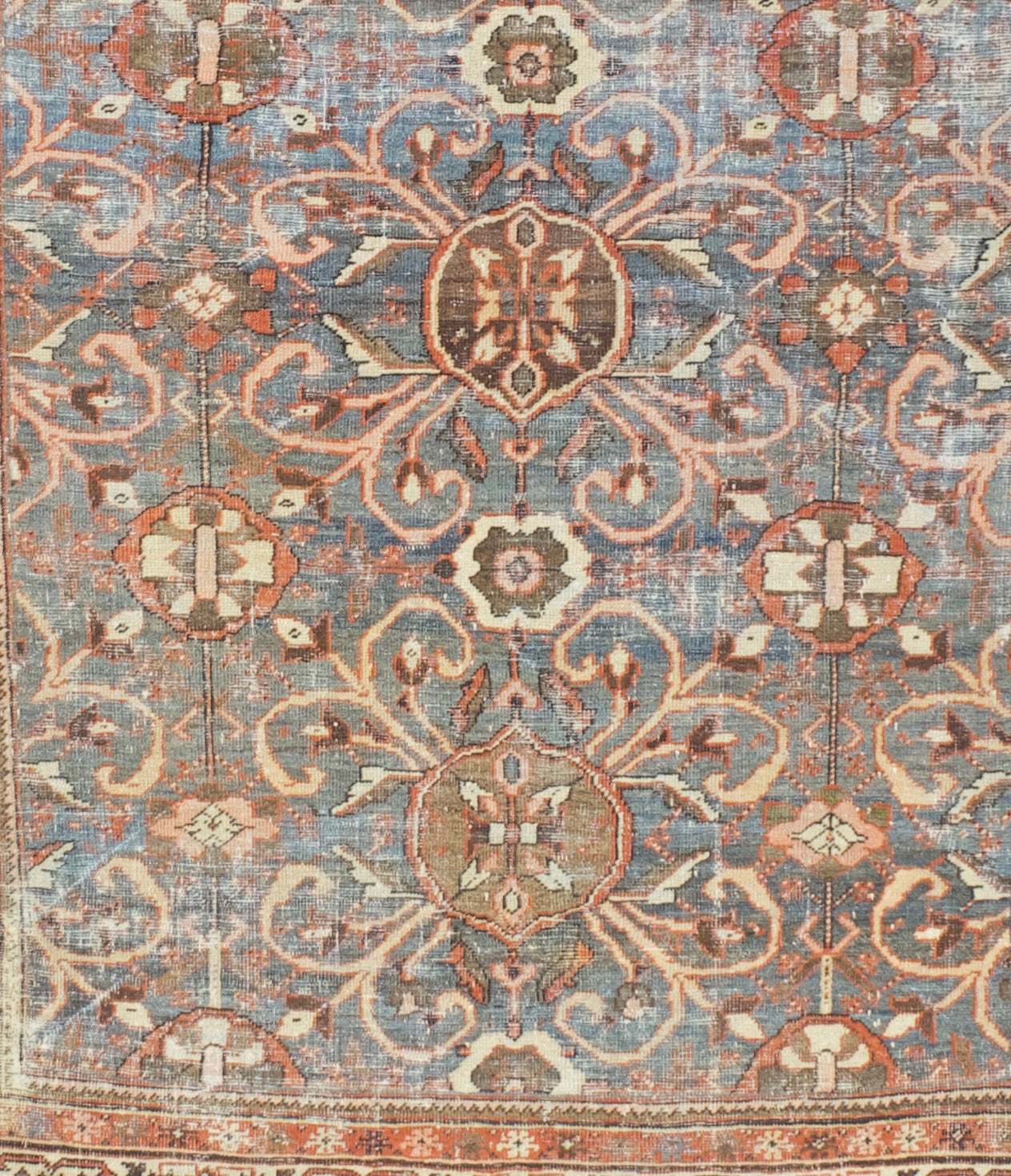 Antique Shabby Chic Sultanabad Mahal Rug 5' 5'' x 9' 5''