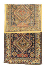 Antique Caucasian Shirvan Rug 3' 11" x 9'