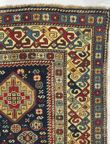 Antique Caucasian Shirvan Rug 3' 11" x 9'