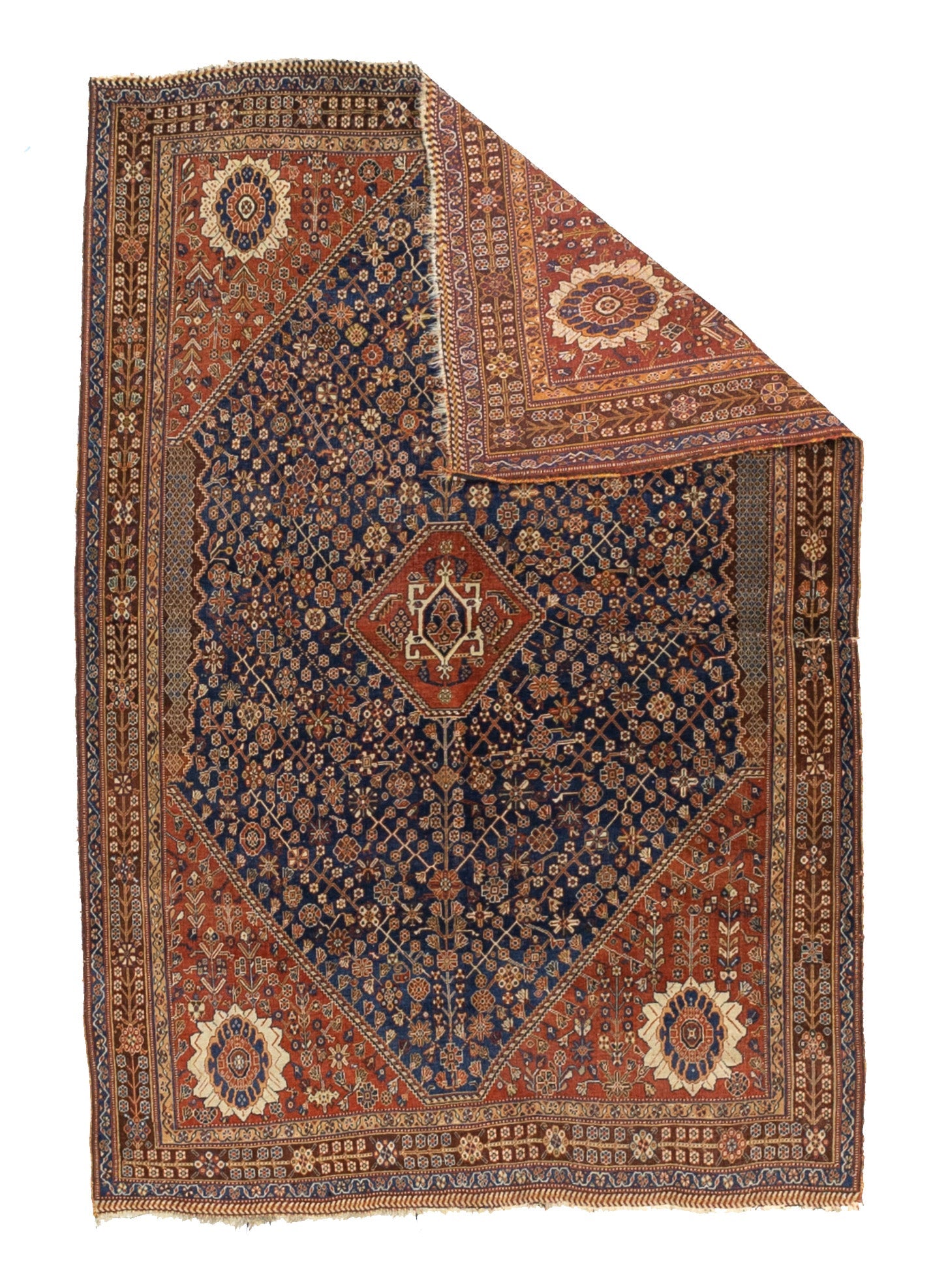 Antique  Tribal Khamseh Rug 4'10" x 7' 4''