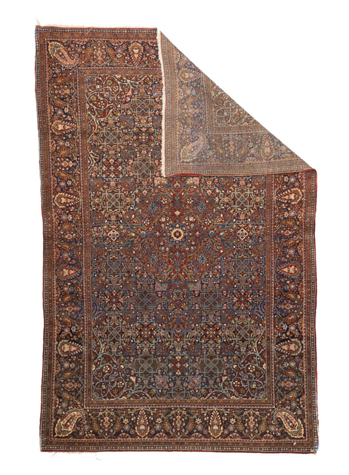 Antique Persian Dabir Kashan Rug 4' 2" x 6' 8''