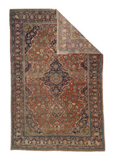 Antique Mohtasham Kashan Rug 4'4" x 6' 9"