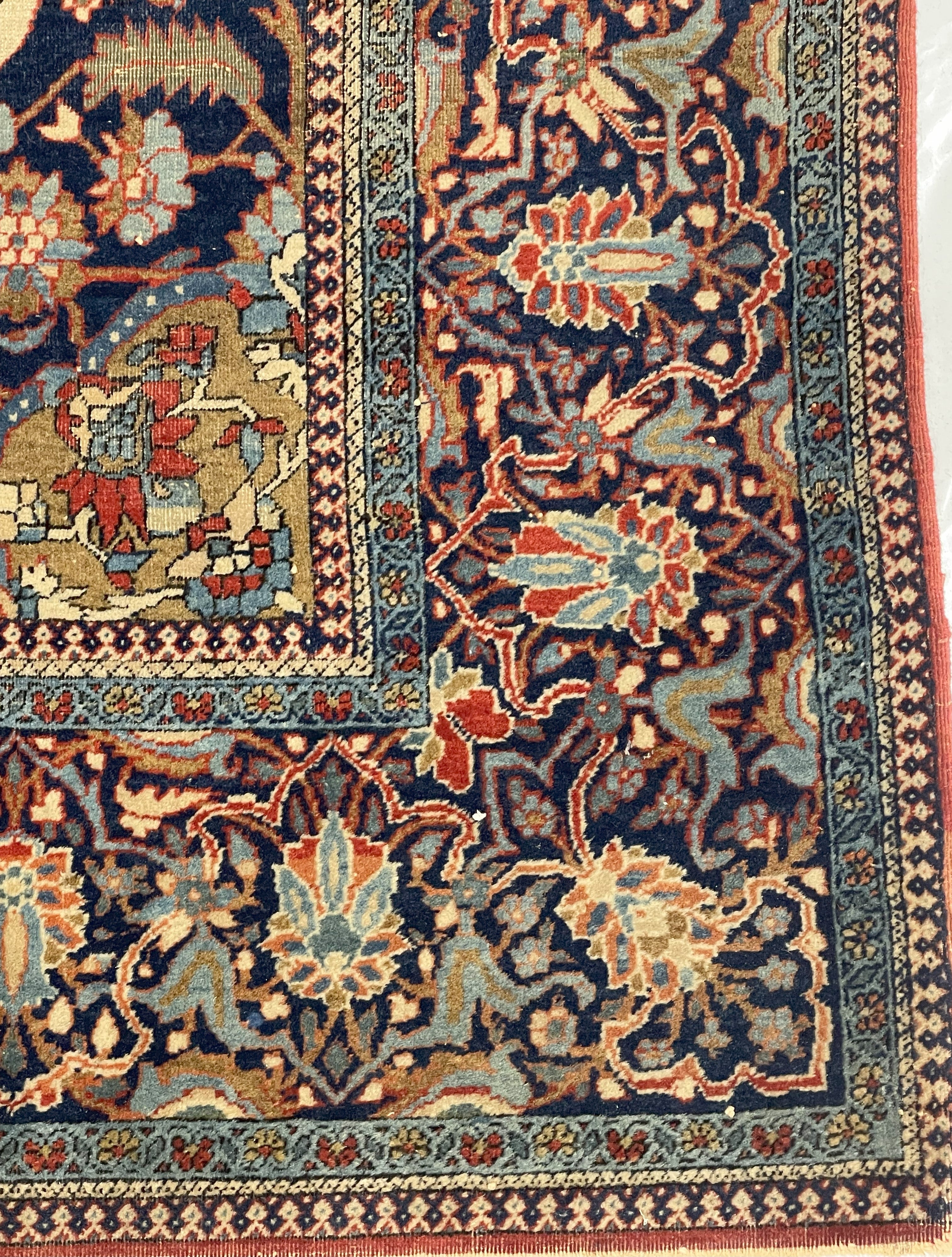 Antique Mohtasham Kashan Rug 4'4" x 6' 9"