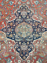 Antique Mohtasham Kashan Rug 4'4" x 6' 9"