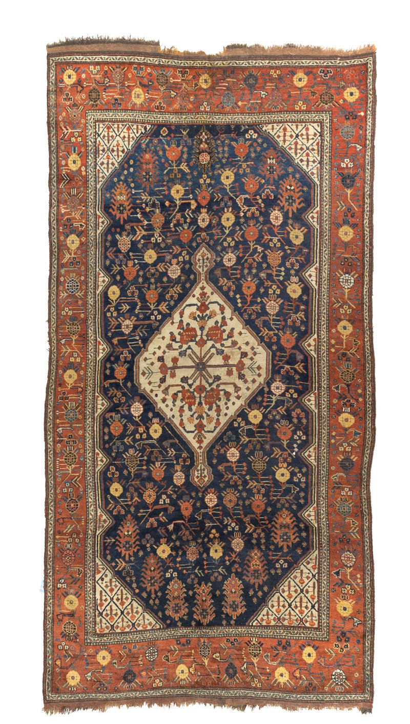 Fine Antique Tribal Khamseh Rug 5' 5'' x 10' 4''