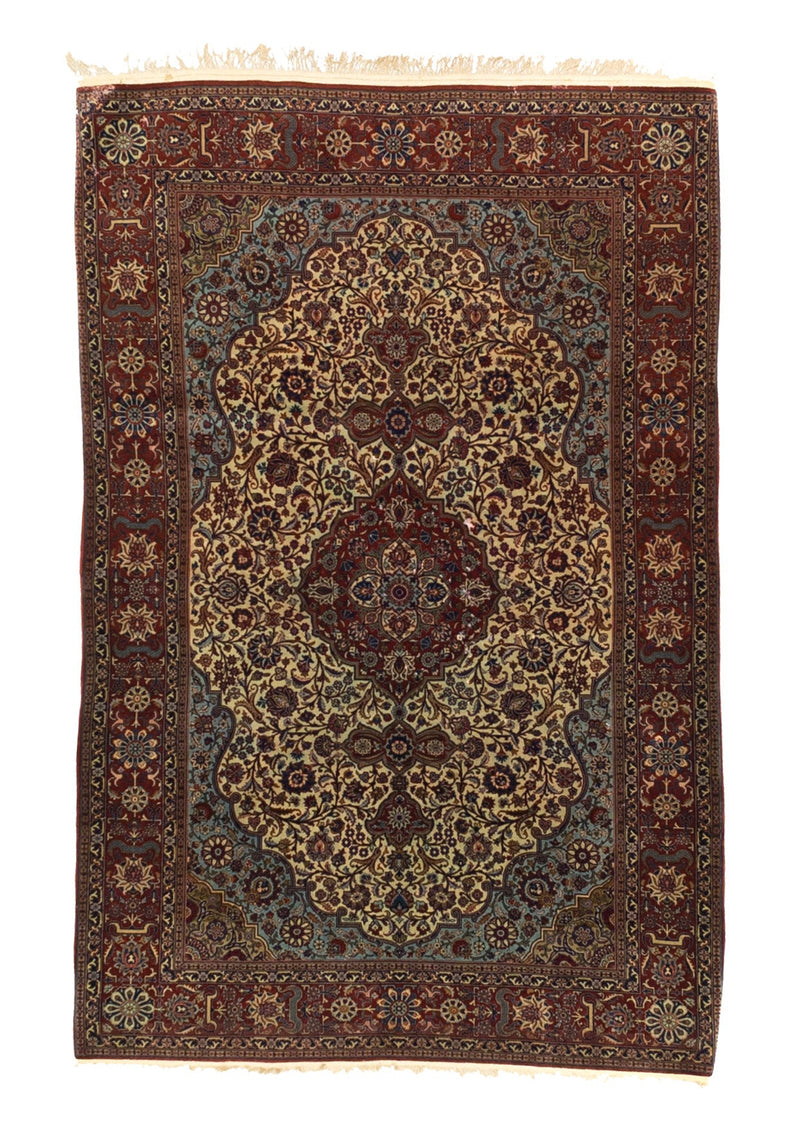 Antique Persian Isfahan Rug 4'4