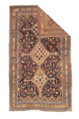 Antique  Qashqai Rug 4'5" x 7' 7"