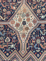 Antique  Qashqai Rug 4'5" x 7' 7"
