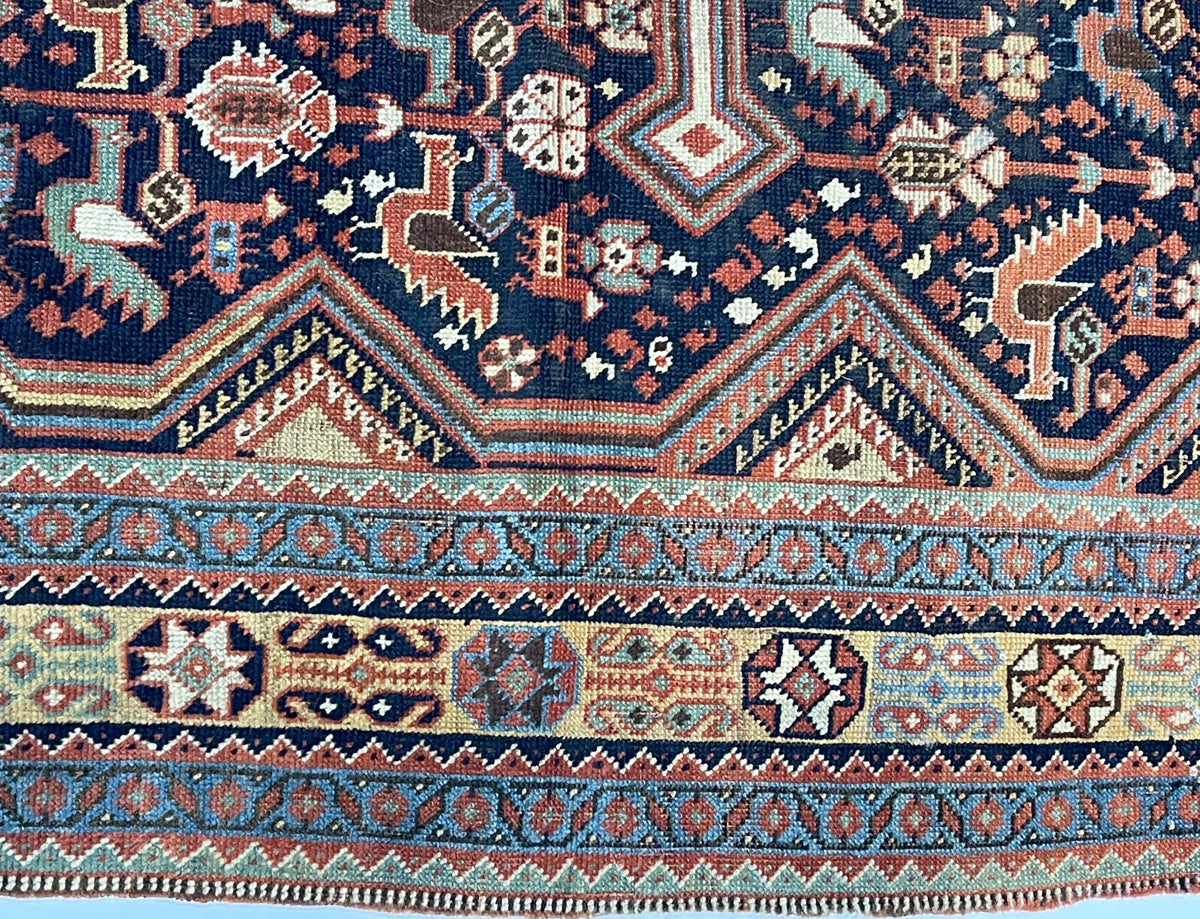 Antique  Gashgai Rug 4'5" x 7' 7"