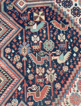 Antique  Qashqai Rug 4'5" x 7' 7"