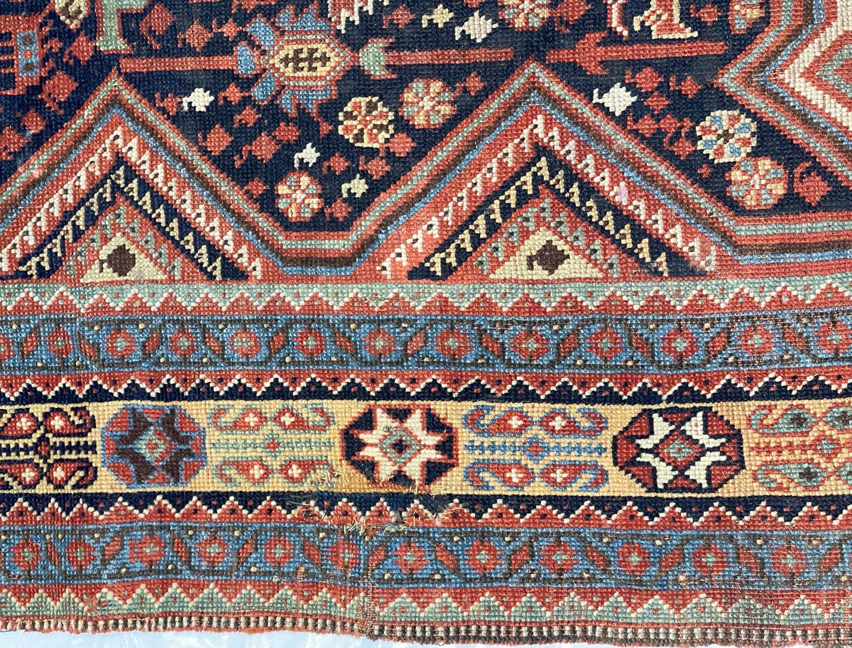 Antique  Gashgai Rug 4'5" x 7' 7"